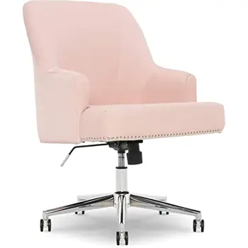 Кресло для домашнего офиса Serta Leighton с эффектом памяти, регулируемое по высоте Рабочее акцентное кресло с хромированным основанием из нержавеющей стали - Изображение 1  