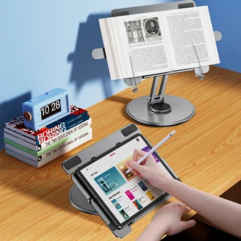 Oatsbasf Портативная Подставка Для Чтения Книжный Держатель Подставка Для Ноутбука Планшета С Возможностью Поворота на 360 ° Подставка Для iPad Кронштейн-Порьектор - Изображение 1  