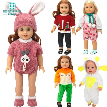 Кукольная одежда Модная футболка Брюки мультяшное платье подходит для американской куклы длиной 45 см, аксессуары для игрушек, подарок для девочек - Изображение 1  