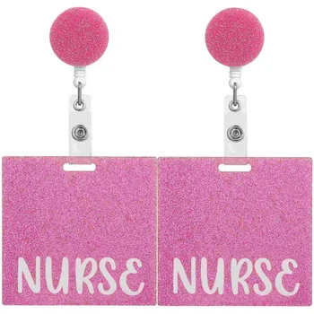 Карточка медсестры, значок медсестры, Приятель, Выдвижная Катушка для бейджа, Зажим для бейджа, Розовый Горизонтальный Держатель для бейджа, Аксессуары для бейджей, Медсестры - Изображение 1  