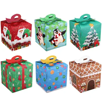 Рождественские коробки с крышками Коробка для рождественских подарков Коробки для печенья Коробки для рождественских угощений Рождественские украшения Коробки для рождественского печенья - Изображение 1  