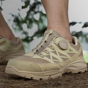 Тактическая тренировочная обувь для пустыни Военные ботинки Мужские кроссовки Весна осень Уличная походная обувь для скалолазания Рабочие ботинки Мужские - Изображение 1  