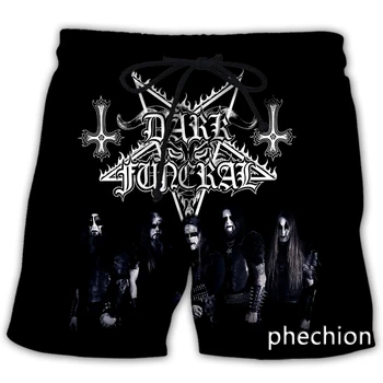 phechion Новые мужские/женские повседневные шорты с 3D-принтом Dark Funeral Band, модная уличная одежда, мужские свободные спортивные шорты A306 - Изображение 1  