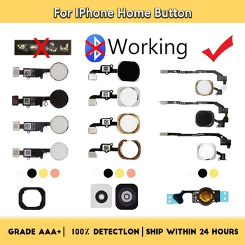 Кнопка Home Flex для iPhone 6 6s 7 8 Plus 5s SE 5C 5G Кнопка Возврата домой в сборе с гибким кабелем Резиновая наклейка ключ - Изображение 1  