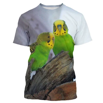 Повседневная футболка с 3D принтом Parrot Bird 2023, модные женские и мужские топы с коротким рукавом - Изображение 1  