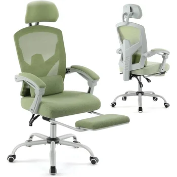 Эргономичный офисный стул, офисный стул с откидывающейся спинкой, настольный стул с подставкой для ног, компьютерный стул с высокой спинкой, сетчатые стулья для домашнего офиса - Изображение 1  