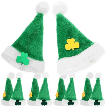 20 Шт Мини-шляпа с помпоном на День Святого Патрика, Маленькие Плюшевые резинки для волос Patricks - Изображение 1  