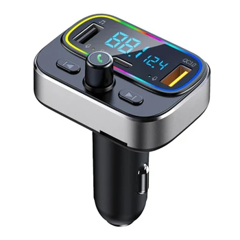 Автомобильный FM-передатчик BT66 Bluetooth 5.0 MP3-аудиоплеер QC3.0, быстрое зарядное устройство USB + PD, адаптер для автомобильного комплекта беспроводной громкой связи - Изображение 1  