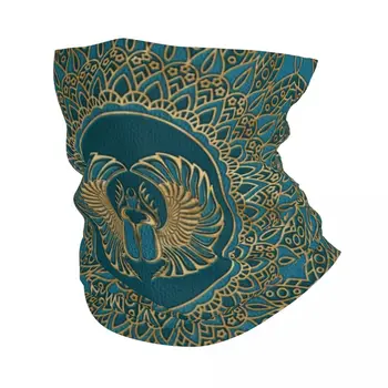 Египетский жук-скарабей Шейная гетра Мужская Женская Ветрозащитная Зимняя Бандана Древнего Египта, шарф для езды на велосипеде - Изображение 1  