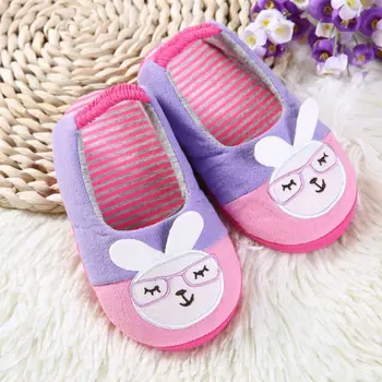 Модная весенне-осенняя детская домашняя обувь с животными, хлопковые тапочки для мальчиков и девочек, удобная домашняя обувь для пола - Изображение 1  