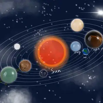 Подарок на день рождения, Исследующий космос, Солнечную систему, Хрустальный шар, коллекция образцов, Планеты, натуральный камень, Восемь планет, драгоценный камень - Изображение 1  