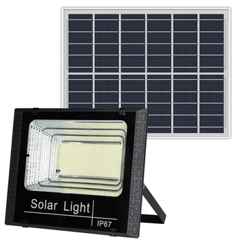 Солнечные прожекторы Пульт дистанционного управления 100 Вт Прожектор на солнечной энергии Наружный Водонепроницаемый IP67 Прочный Простой в использовании - Изображение 1  
