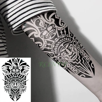 Водонепроницаемая временная татуировка Наклейка крутой племенной тотем поддельная татуировка флэш тату татуаж Наклейки рука нога для девушки женщины мужчины - Изображение 1  