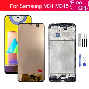 Для Samsung Galaxy M31 ЖК-дисплей M315 Сенсорный Экран Дигитайзер В Сборе С Рамкой Для Samsung M315 Замена Экрана ремонтная часть 6,4