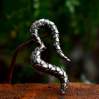 Специальный дизайн, подвеска в виде чешуи дракона для мужчин, простое винтажное ожерелье с животными из нержавеющей стали 316L, модные уникальные креативные украшения - Изображение 1  