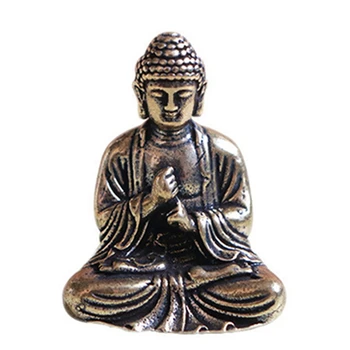 4X Мини-статуя Будды, бронзовая статуя Будды, китайский буддизм, чистая медь, бронзовая статуя Будды Шакьямуни - Изображение 1  
