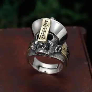 Китайские кольца-трупы, Открытое Регулируемое кольцо с черепом вампира для мужчин, ювелирные аксессуары - Изображение 1  