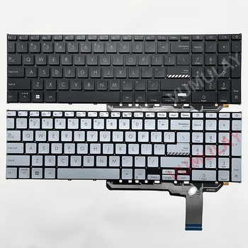 Клавиатура с Подсветкой США для Ноутбука ASUS Vivobook K1703 K1703Z K1703ZA M1702QA M1703 M1703Q M1703QA S1703 S1703QA Серебристо-Черный - Изображение 1  