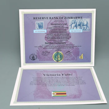 Фиолетовый сертификат Зимбабве Банкноты без упаковки Бумажные деньги с флуоресцентным эффектом В подарок - Изображение 1  