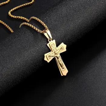 Модный кулон с крестом, Миниатюрное Нежное ожерелье с религиозным амулетом, Роскошные женские ювелирные изделия - Изображение 1  