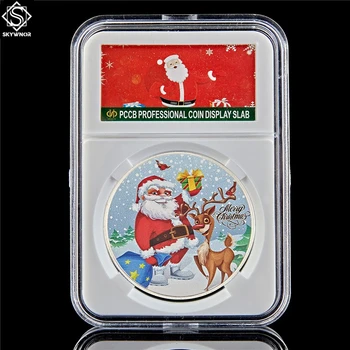 2023 Рождественская монета Украшения Подарок Серебряная монета весом 1 унция Морозный Снеговик Счастливых праздников Рождественская игрушка с капсулой Disla - Изображение 1  