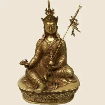 8,2 “Статуи Бога Падмасамбхавы Гуру Ринпоче, бронзовые с позолотой Будды буддизма - Изображение 1  