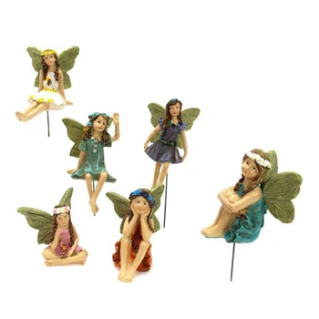 6шт Мини-модель Садовой феи, фигурки сказочного сада из смолы, украшения ангелов для сада, газона, ворот патио - Изображение 1  