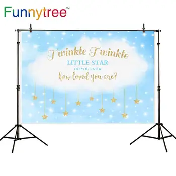 Фоновая фотостудия Funnytree twinkly twinkle little star baby shower блестящее украшение на день рождения фотосессия фотозона - Изображение 1  