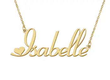 Ожерелье с начальным именем Изабель для женщин, Персонализированный Золотой кулон из нержавеющей стали, Подарок ювелирных изделий на годовщину для девочек - Изображение 1  