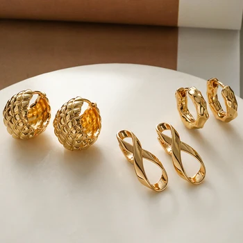 Элегантные Французские шикарные серьги-кольца для женщин и девочек, OL Light, роскошные украшения для вечеринок, свиданий - Изображение 1  