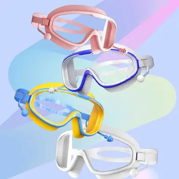 Очки для плавания в большой оправе с защелкивающимся дизайном, очки для плавания, очки для дайвинга, очки для плавания для мальчиков и девочек - Изображение 1  