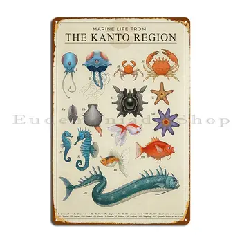 Морская жизнь от Kanto Металлическая табличка Дизайн плаката Вывеска Cinema Cave Индивидуальный жестяной плакат-вывеска - Изображение 1  