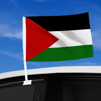 Палестинский Автомобильный Флаг 30x45 см Polies Баннер с 45 см пластиковым флагштоком Палестинские автомобильные флаги на окнах - Изображение 1  