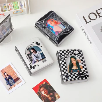 Студенческие черно-белые клетчатые трехдюймовые фотоальбомы Idolize Love Beans, Маленькая книга Кака, Корейская книга для хранения фотографий - Изображение 1  
