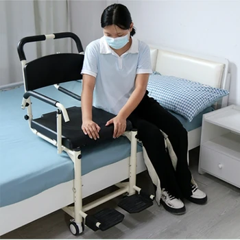 Стулья для туалета для инвалидов, выдвигаемый стул для пациентов с гемиплегией, кресло на колесиках для ухода за больными, бытовая инвалидная коляска с душем и туалетом - Изображение 1  