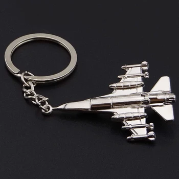 1шт симуляция боевого истребителя брелок ключ держатель кольцо сплава китайский самолет Самолет модель творческий подарок для любителей стиля милитари - Изображение 1  