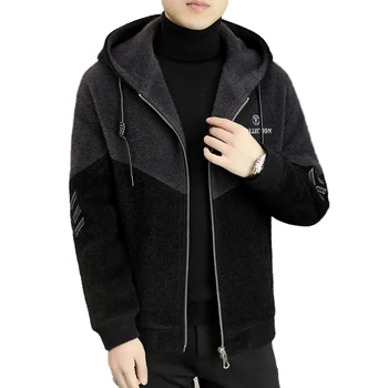 Меховое осенне-зимнее пальто, мужская одежда из утолщенной шерсти енота, теплая ветровка, мужская зимняя одежда - Изображение 1  