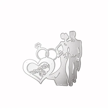 Кольцо жениха для невесты Металлические Штампы Трафарет для альбома для скрапбукинга Своими руками Гербовая бумага - Изображение 1  