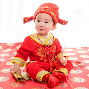 Китайский хлопчатобумажный комбинезон с вышивкой 
