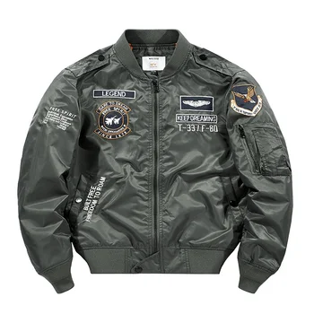 Военно-тактическая мужская армейская куртка-бомбер MA-1, бейсбольная куртка пилота колледжа ВВС, водонепроницаемое зимнее пальто для мужчин - Изображение 1  