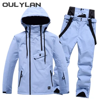 Oulylan, новый водонепроницаемый зимний костюм для мужчин и женщин, зимний лыжный костюм, костюмы, одежда для сноуборда, лыжные комплекты, зимние куртки и брюки - Изображение 1  