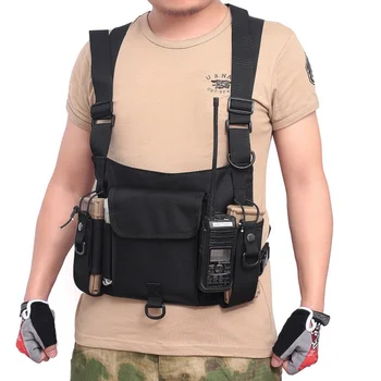 Радиоприемник, нагрудный ранец, сумка для рации, кобура, сумка для переноски, тактическое регулируемое нагрудное снаряжение, охотничья сумка, жилет - Изображение 1  