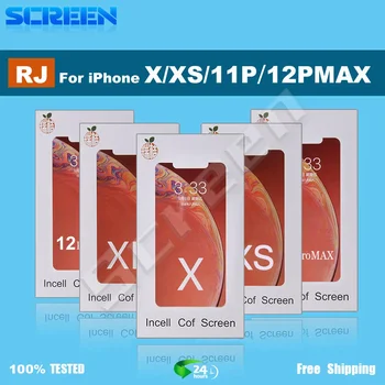 RJ Экран Для iPhone X XR XsMax 11 12 13 13Pro 14 ЖК Дисплей Сенсорный Экран Дигитайзер В Сборе Без Битых Пикселей Запасные Части - Изображение 1  