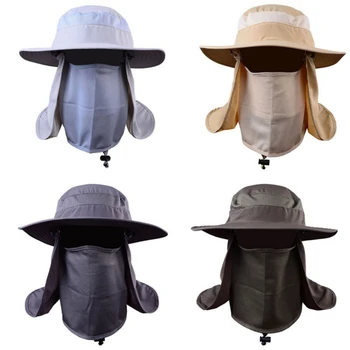 Рыболовные кепки с клапанами Для мужчин и женщин Ветрозащитная шляпа-козырек Съемная Ушная шейная крышка Рыболовная шляпа - Изображение 1  
