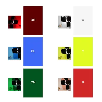 40 см x 50 см Гелевый цветной фильтрующий лист Прозрачная пленка для камеры Аксессуары для студийного освещения Толщина 0,036 мм 6 цветов - Изображение 1  