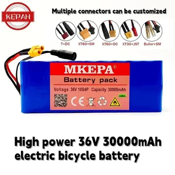 36V 10S4P 30000mAh аккумуляторная батарея высокой мощности мощностью 500 Вт 42V 30000mAh электрический велосипед, настраиваемый с различными разъемными вилками - Изображение 1  