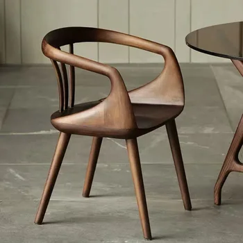 Скандинавский дизайнерский обеденный стул из цельного дерева, Mo Modern simple, стул для домашнего кабинета - Изображение 1  