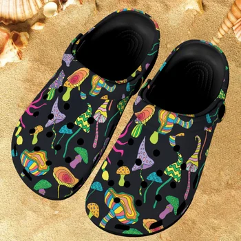 Дизайнерские роскошные сандалии с фантазийными грибами, женские летние нескользящие повседневные мягкие тапочки для помещений и улицы, Новая популярная обувь на плоской подошве 2023 - Изображение 1  