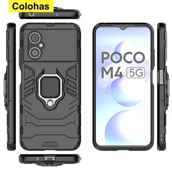 Для Xiaomi Poco X5 Кольцевой Держатель Черный Леопардовый Чехол Для Телефона Redmi 12pro Armor Drop Case для Xiaomi Poco M4 5G/Poco M5 4G - Изображение 1  