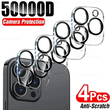 4шт Защитное стекло с полным покрытием для Iphone 15 Pro Max Plus 15Pro Защита камеры iphone15 Pro Max Прозрачная защита объектива - Изображение 1  